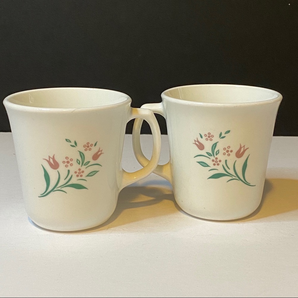 Vtg, RoseMarie, Corning ware, Coffee Mugs, Set Two